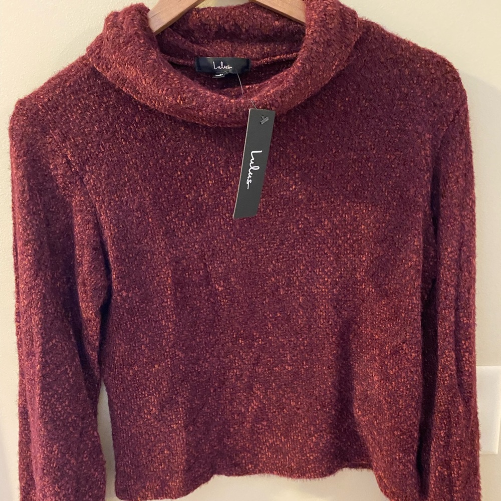 Lulus deep red chenille sweater